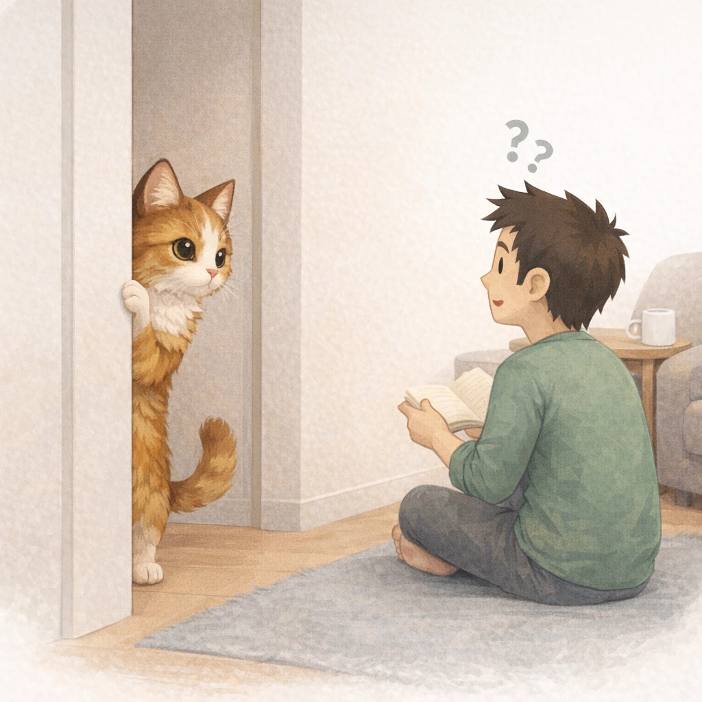 猫咪 ISFJ 门缝情报员结果插画