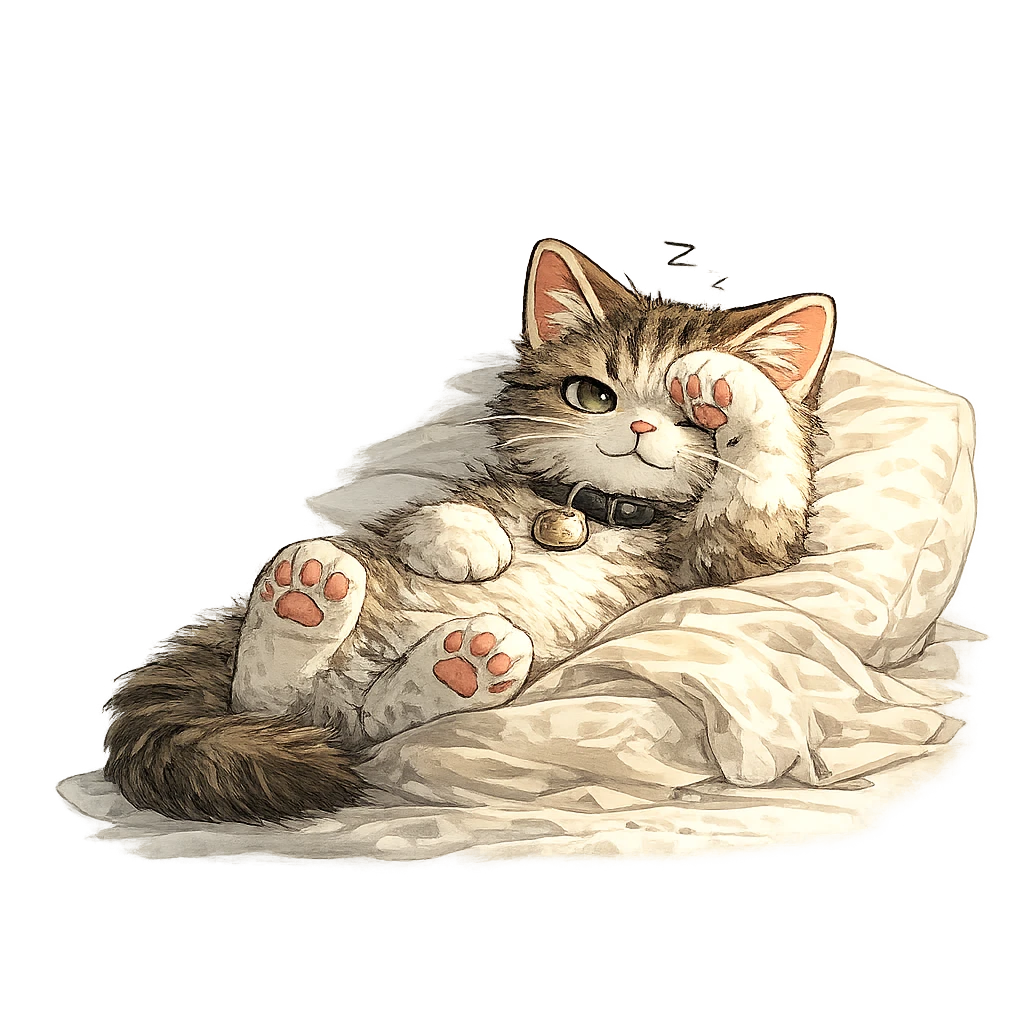 猫咪 ISTP 伪装睡觉员结果插画