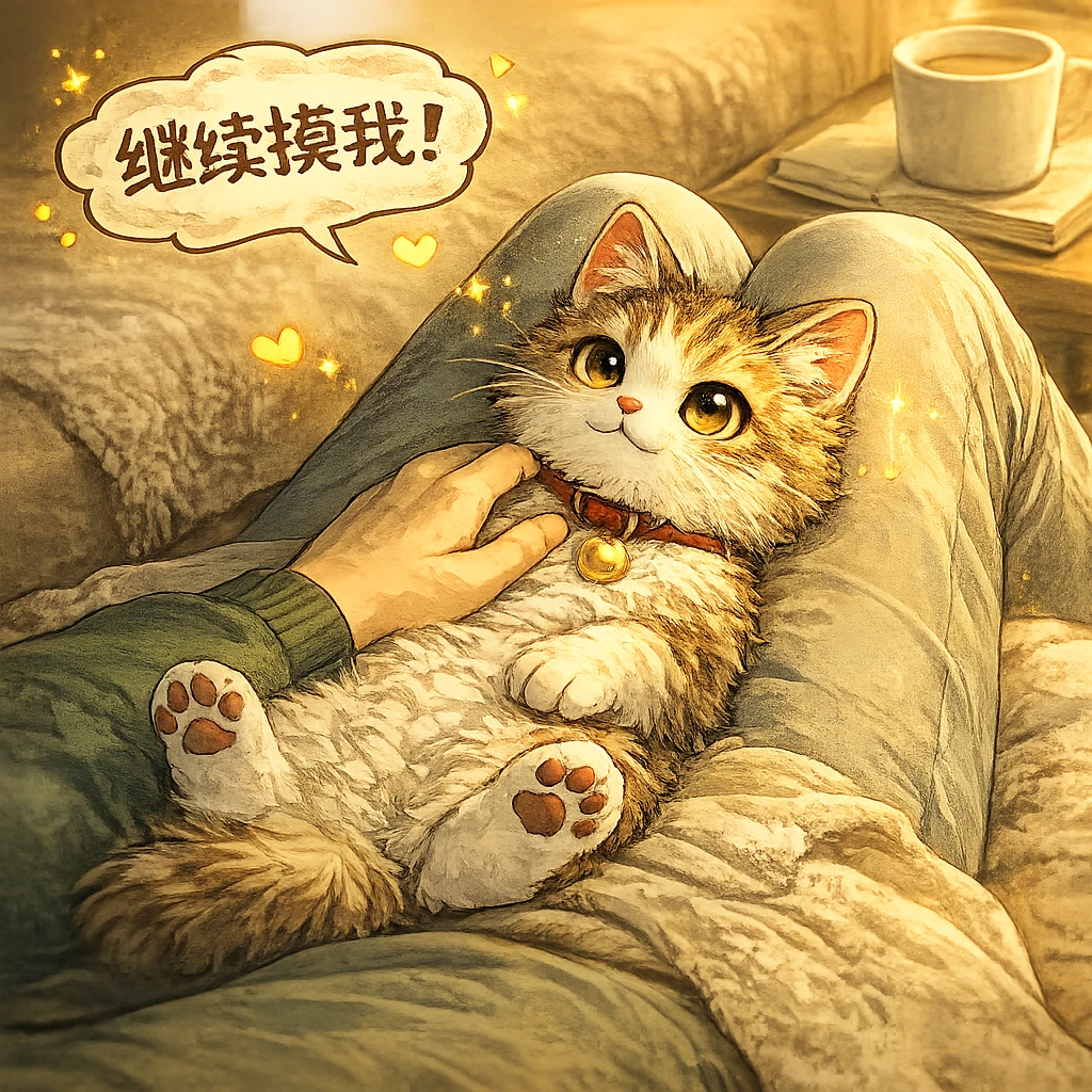 猫咪 ENFJ 膝盖霸占者结果插画