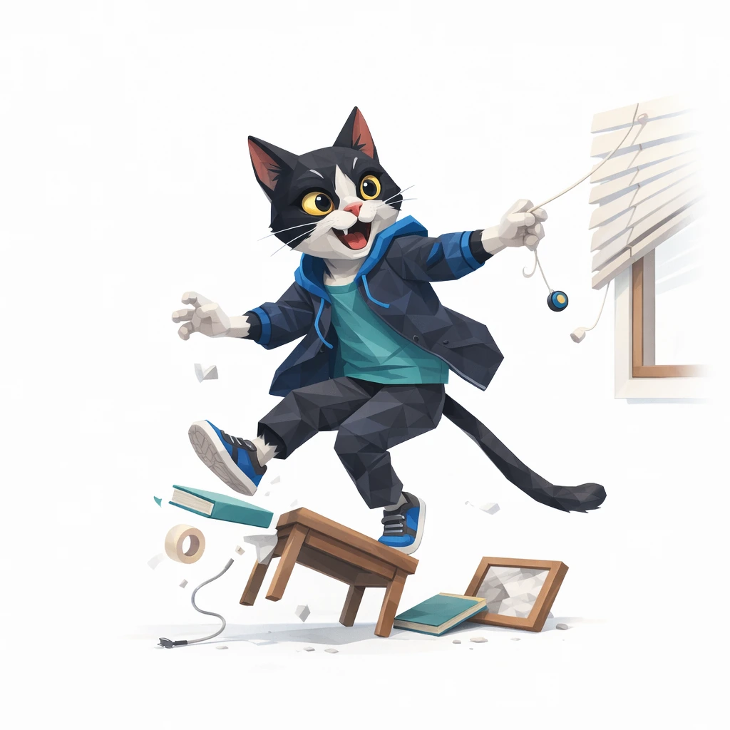猫咪 ESTP 夜间施工队长结果插画