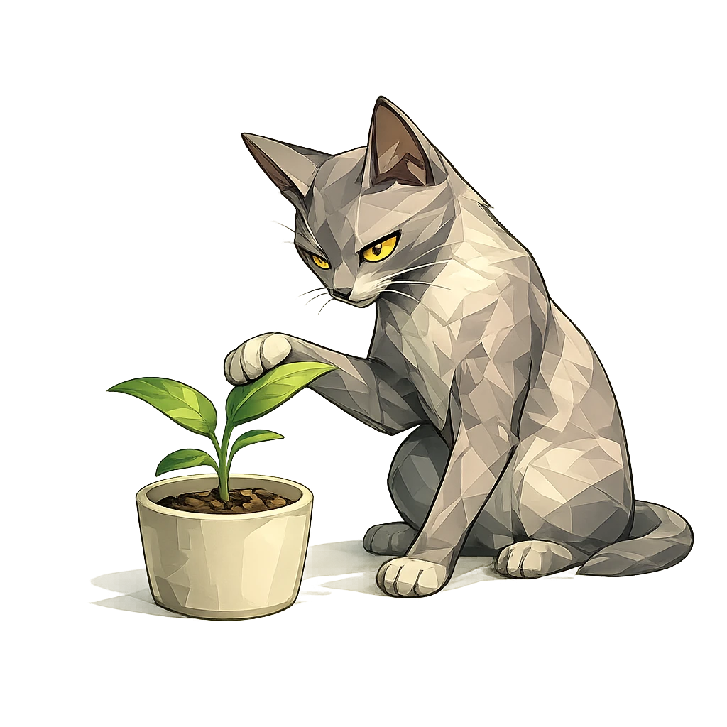 猫咪 INFJ 绿植监督员结果插画