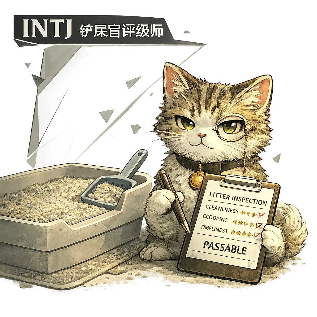 猫咪 INTJ 铲屎官评级师结果插画
