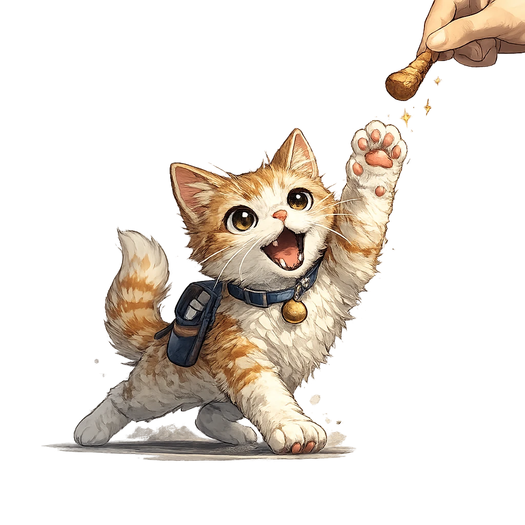 猫咪 ESFP 零食条件反射结果插画