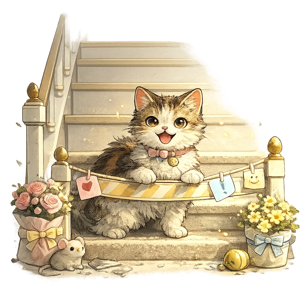 猫咪 ESFJ 楼梯封路者结果插画