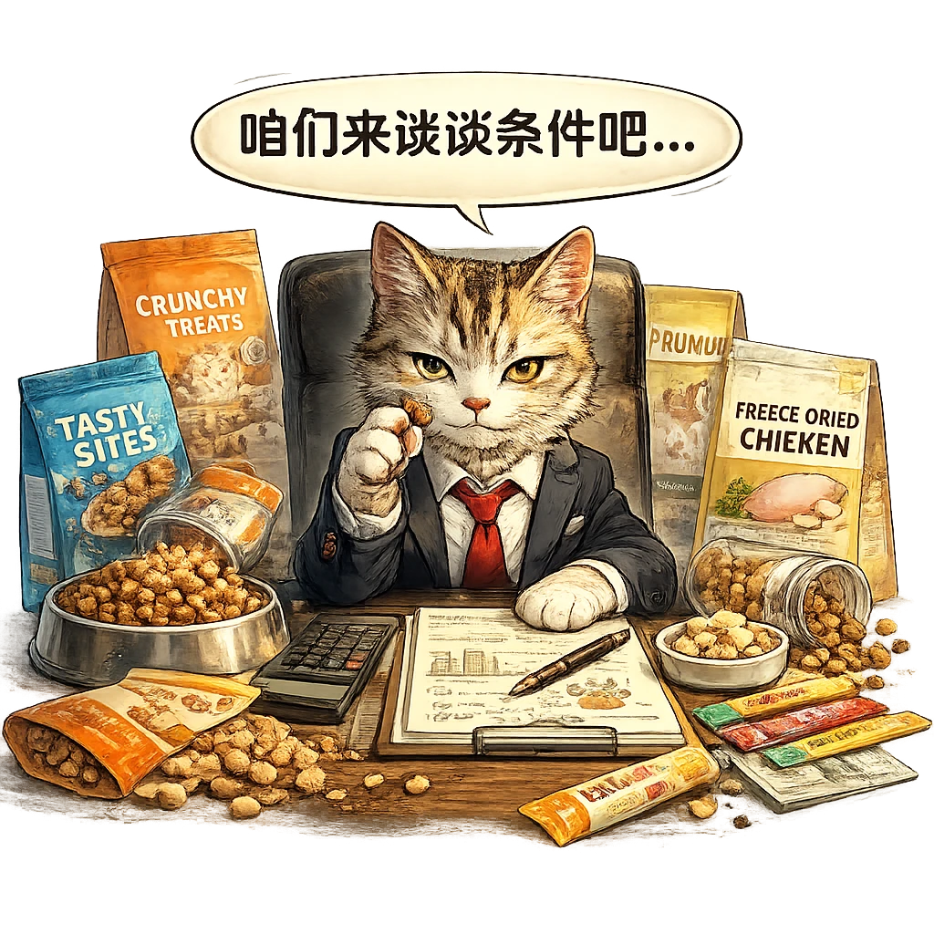 猫咪 ENTP 零食谈判专家结果插画