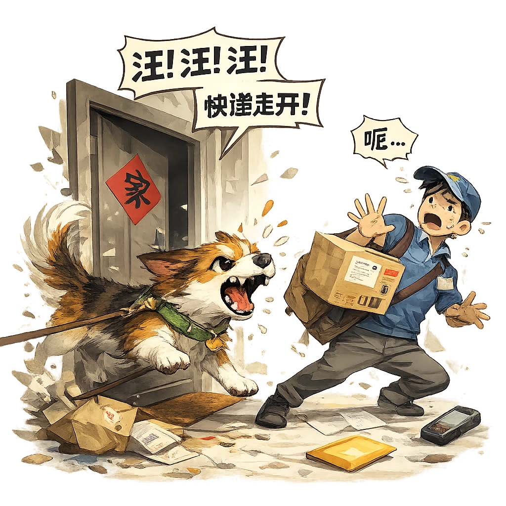 狗狗 ISFJ 快递员死敌结果插画